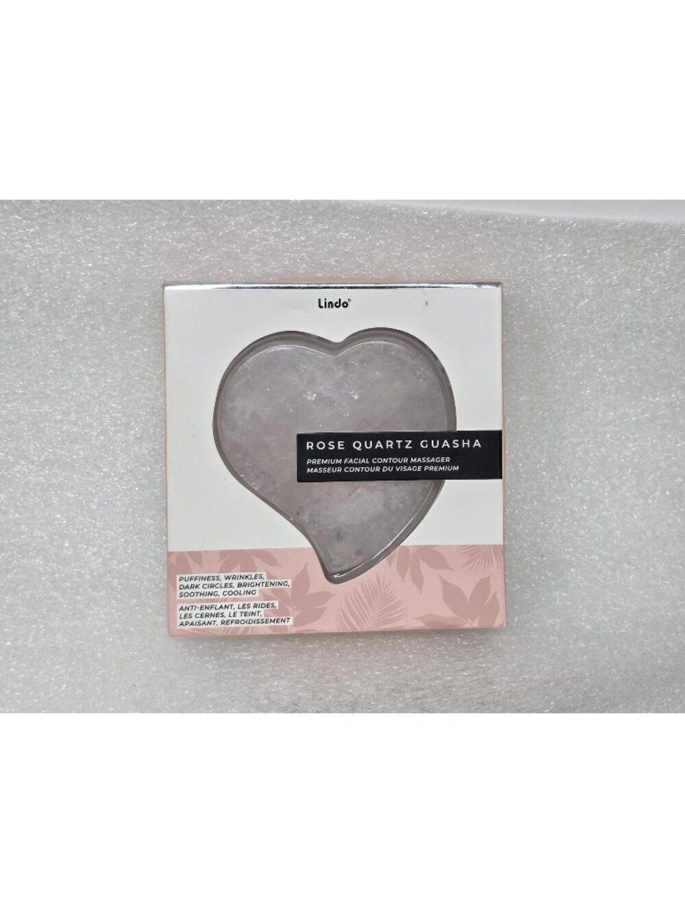 Lindo Rose Quartz Guasha Premium Facial Contour Massager For Skin Brightening